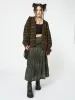 Neesa Brown & Green Stripe Knit Cardigan sold by Minga London