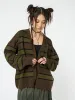 Neesa Brown & Green Stripe Knit Cardigan sold by Minga London