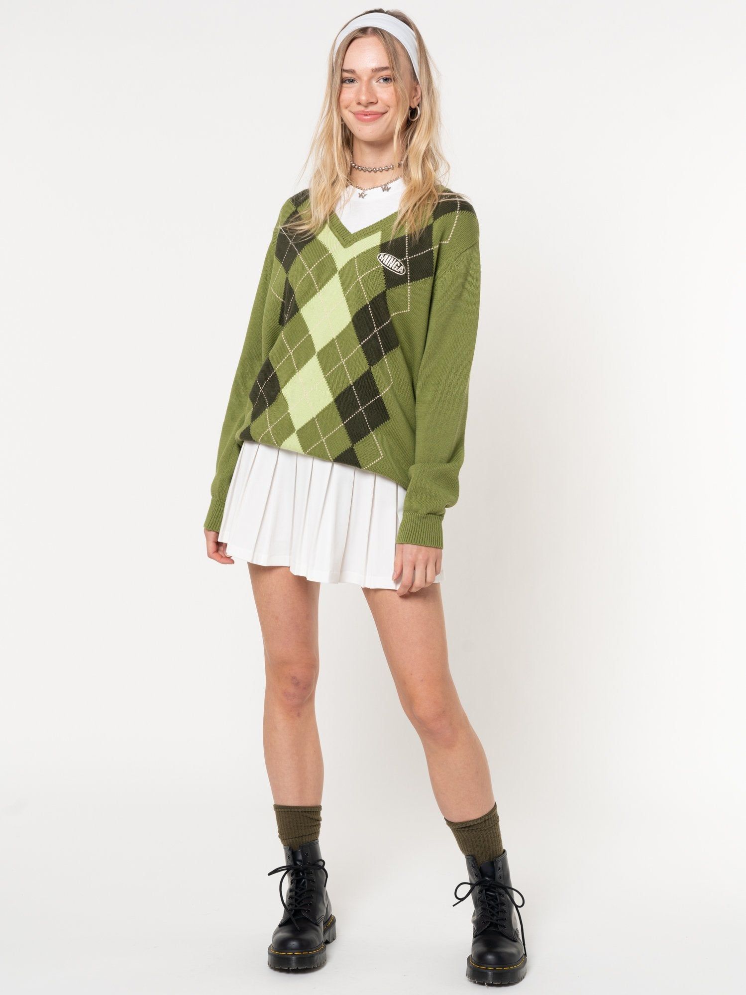 Green Shades Argyle Knitted Jumper sold by Minga London product image thumbnail 5