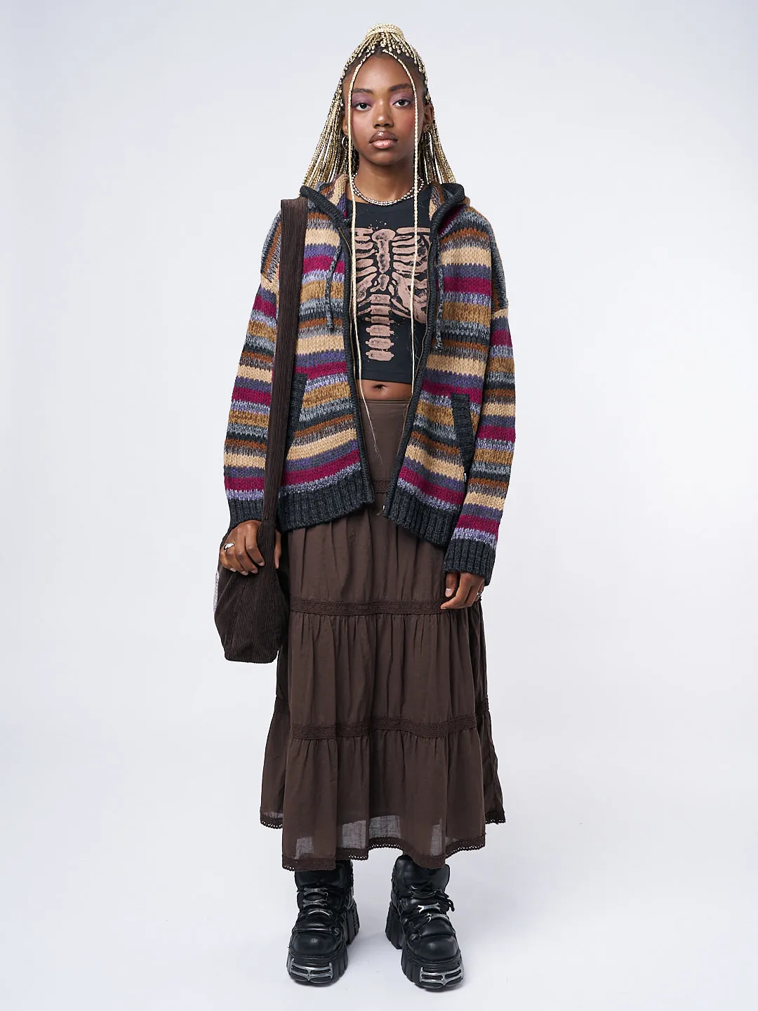 Lily Oversized Knitted Zip-Up Hoodie sold by Minga London product image thumbnail 3