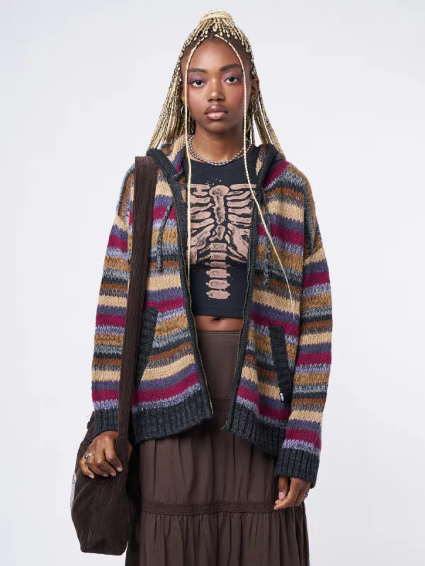 Lily Oversized Knitted Zip-Up Hoodie sold by Minga London