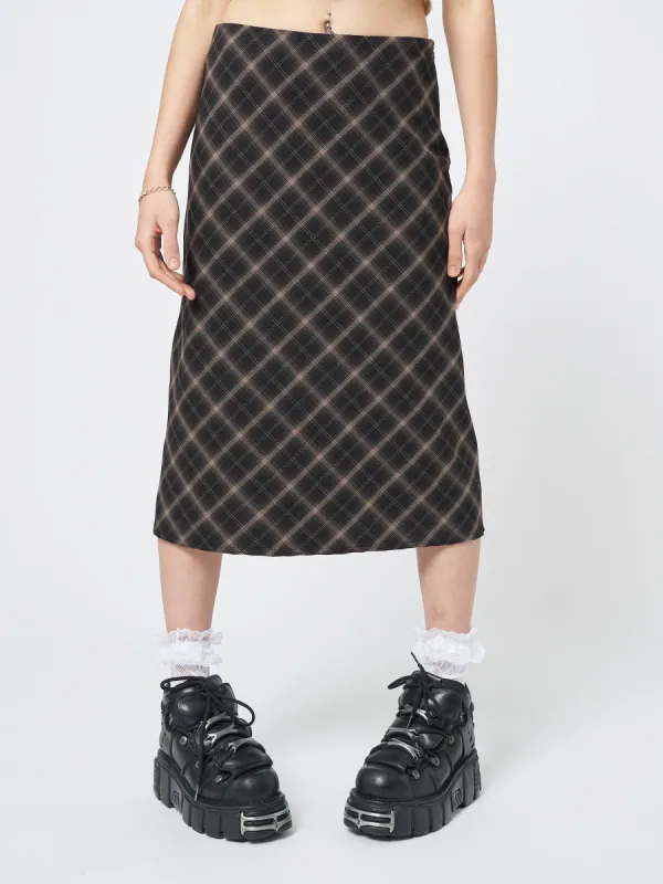 Beth Plaid Midi Skirt Parallel