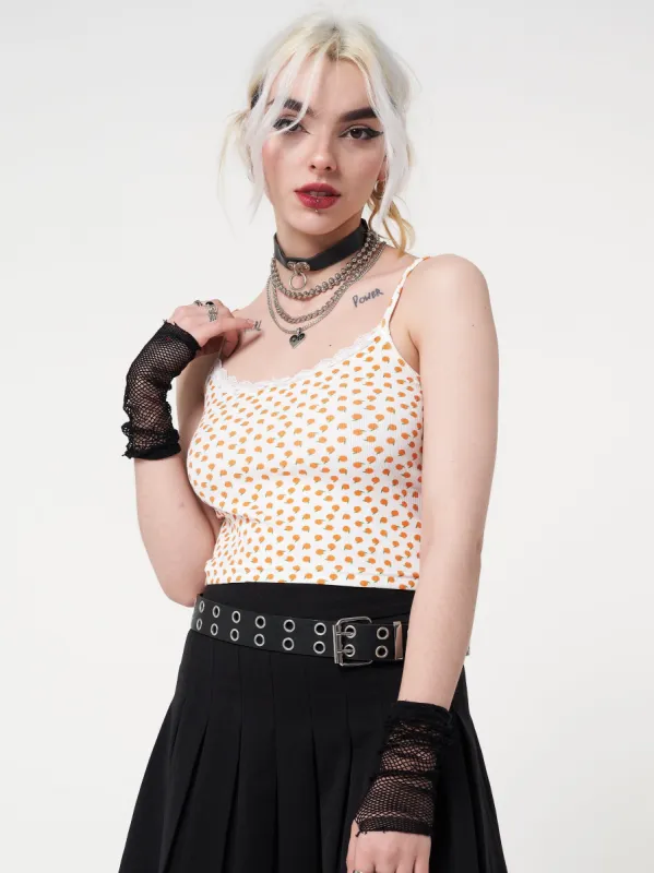 Orange Garden Lace Cami Top sold by Minga London