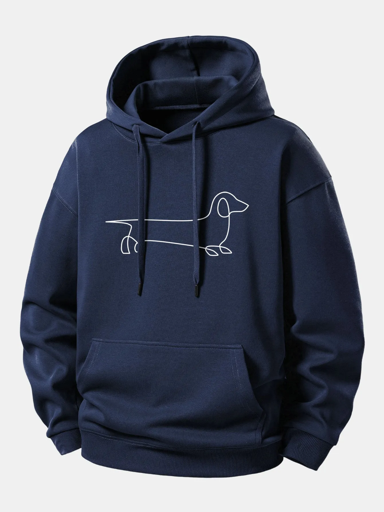 Line Dachshund Print Relax Fit Hoodie sold by Hoooyi product image thumbnail 2