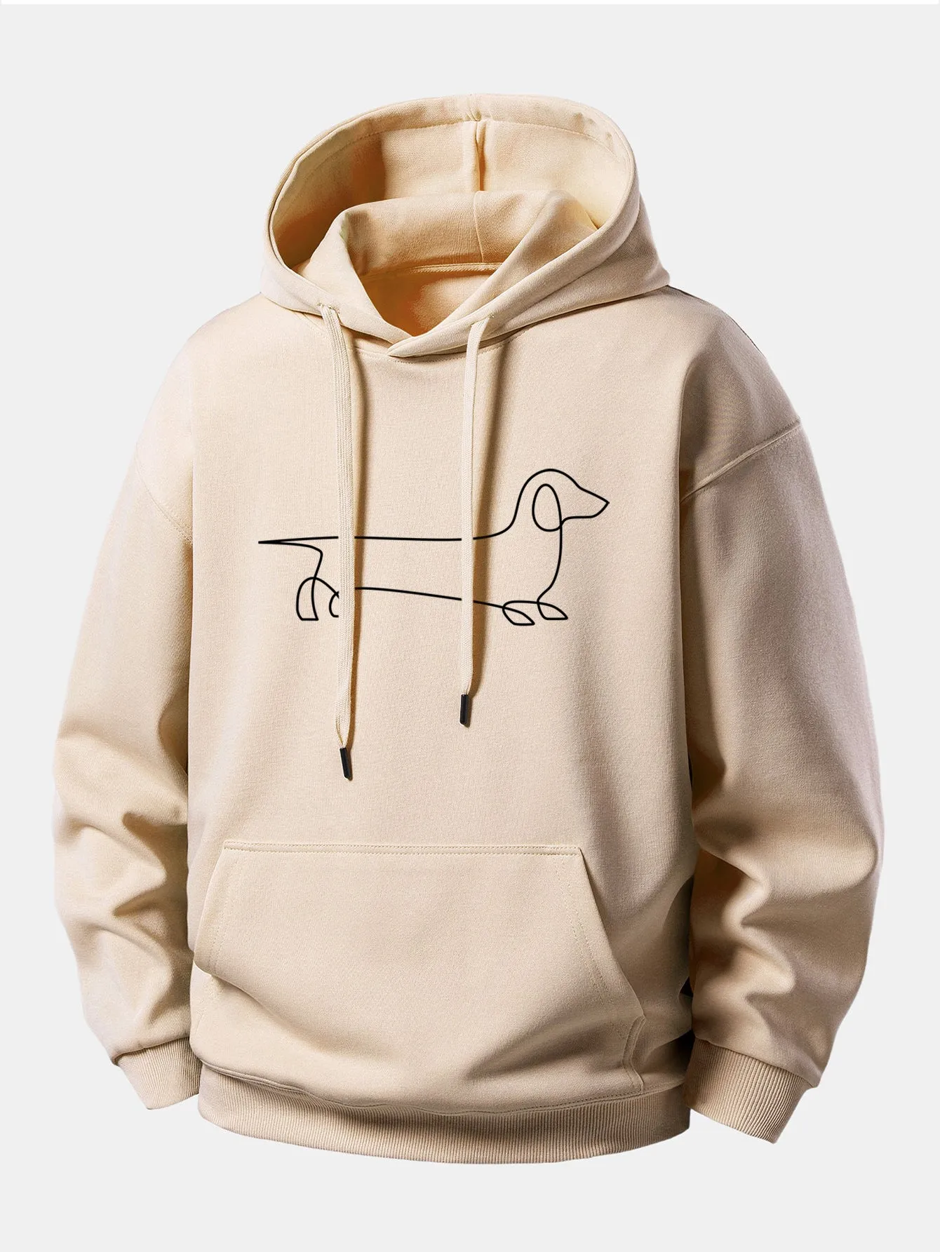 Line Dachshund Print Relax Fit Hoodie sold by Hoooyi product image thumbnail 5