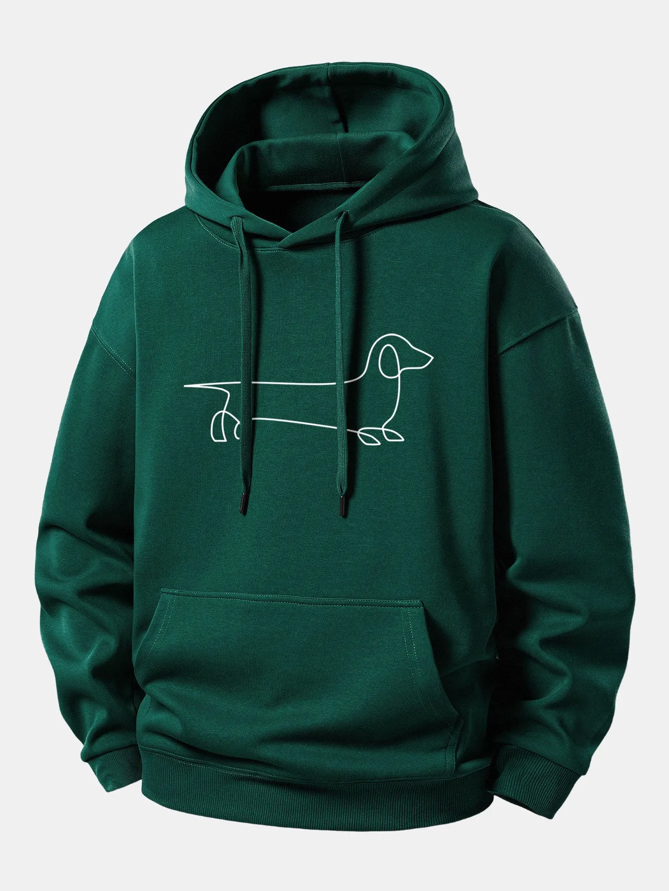 Line Dachshund Print Relax Fit Hoodie sold by Hoooyi product image thumbnail 4