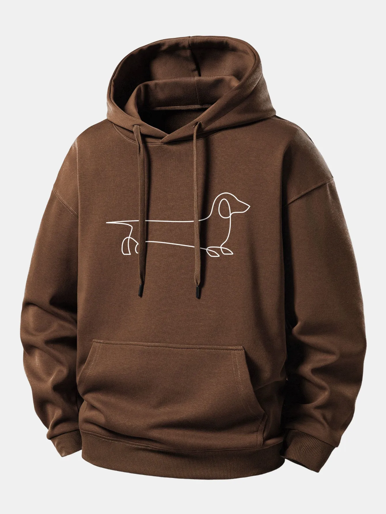 Line Dachshund Print Relax Fit Hoodie sold by Hoooyi product image thumbnail 3