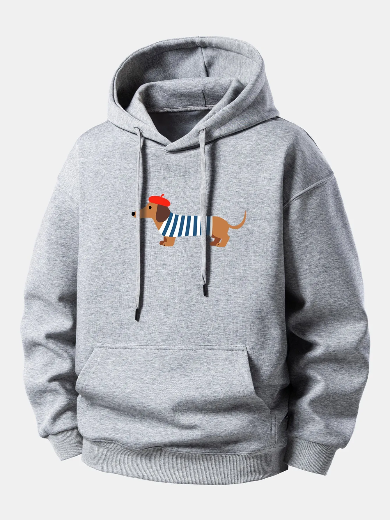 French Dachshund Print Relax Fit Hoodie sold by Hoooyi product image thumbnail 5