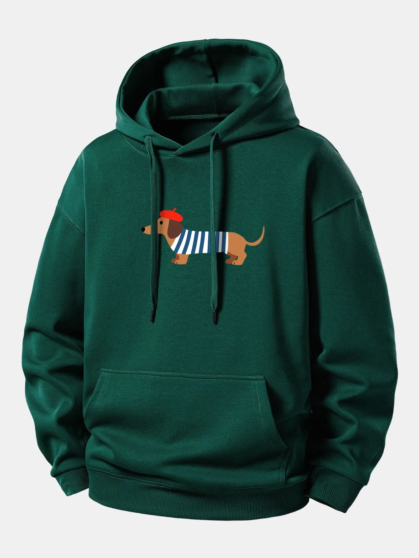 French Dachshund Print Relax Fit Hoodie sold by Hoooyi