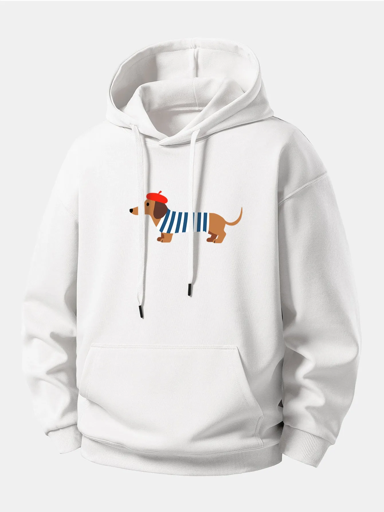 French Dachshund Print Relax Fit Hoodie sold by Hoooyi product image thumbnail 4