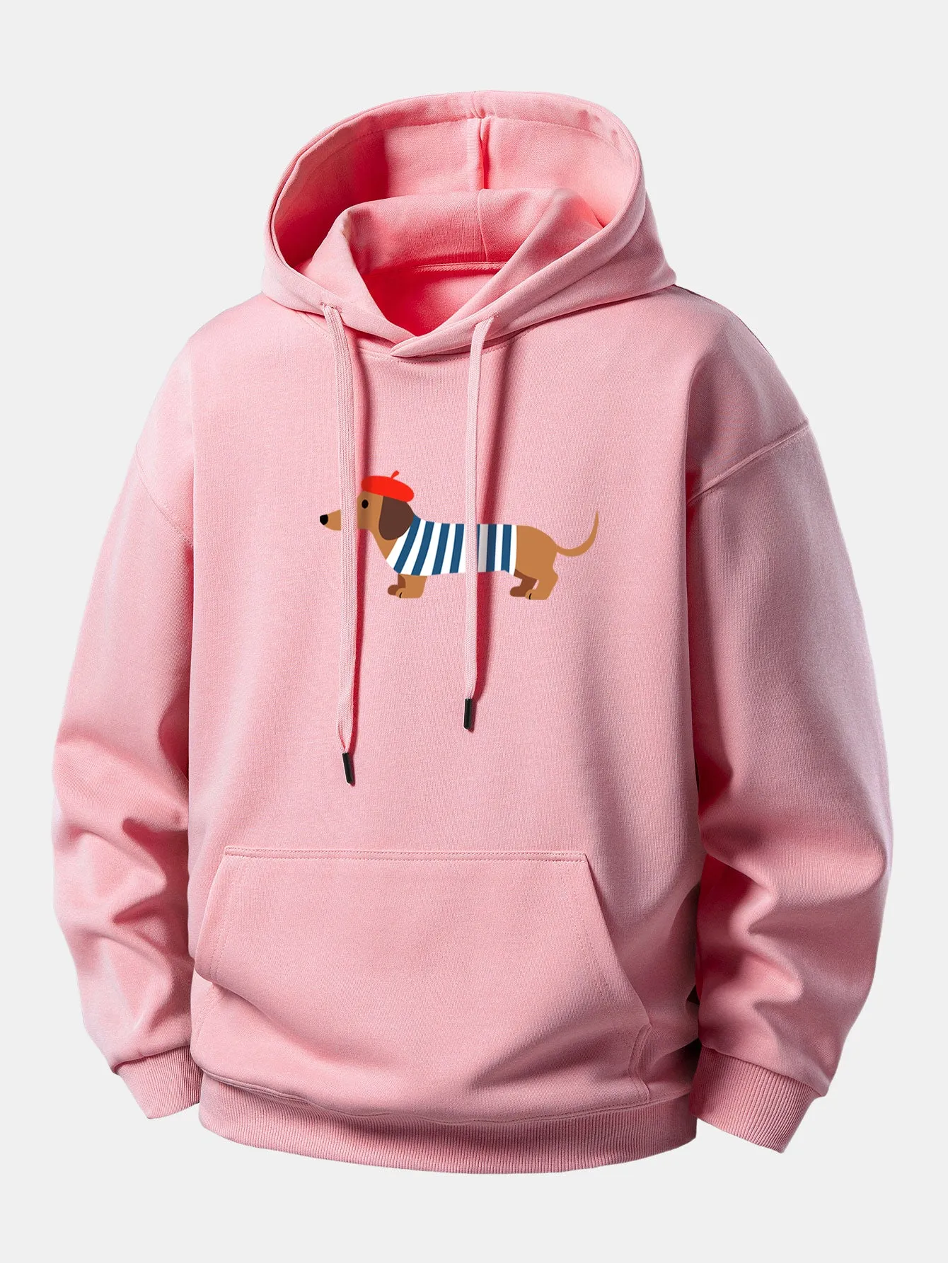 French Dachshund Print Relax Fit Hoodie sold by Hoooyi product image thumbnail 3