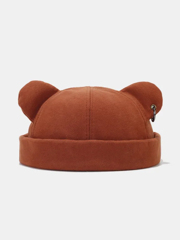 Adjustable Unisex Beanie Hat With Bear Ear Design sold by Hoooyi
