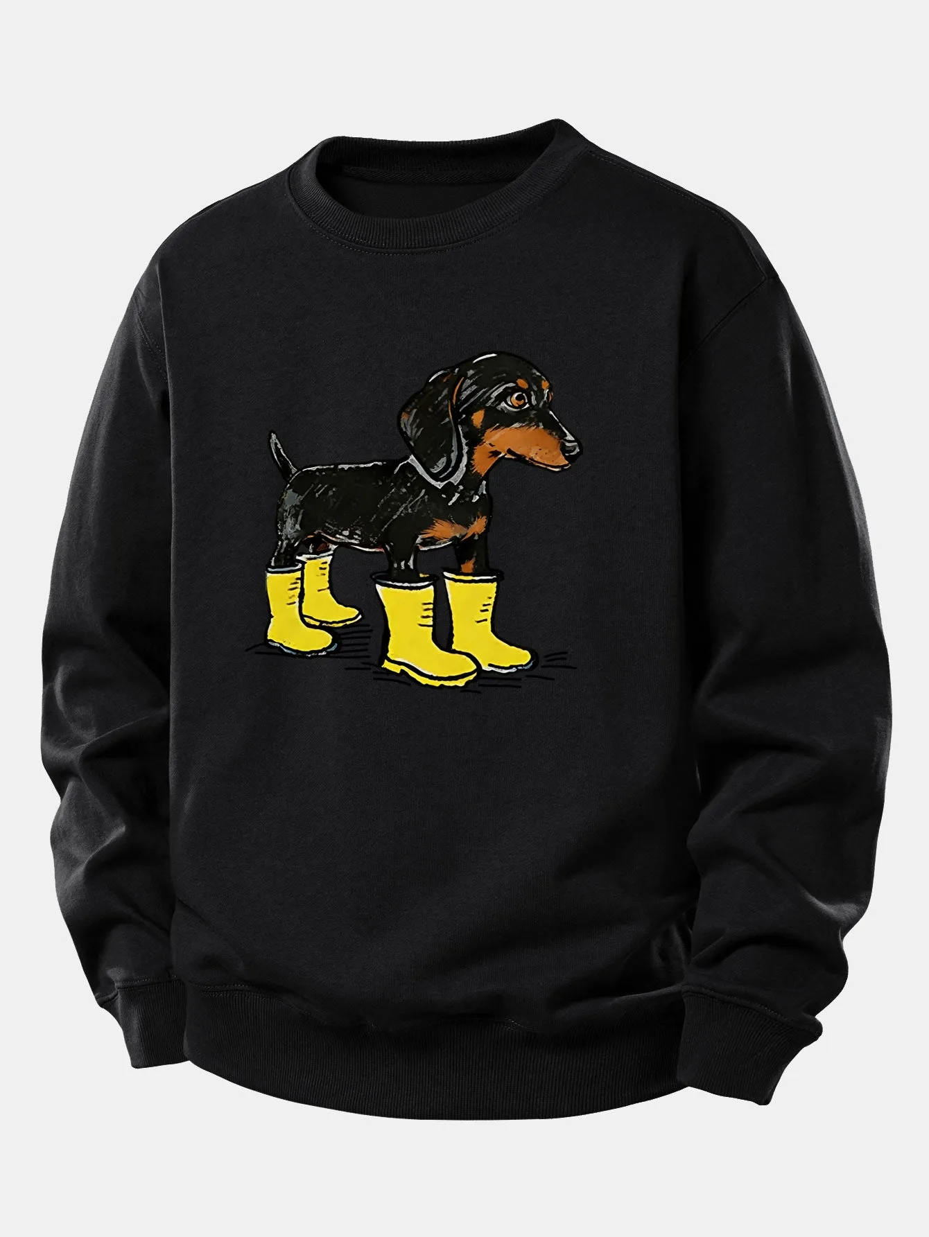 Boots Dachshund Print Relax Fit Sweatshirt sold by Hoooyi product image thumbnail 2
