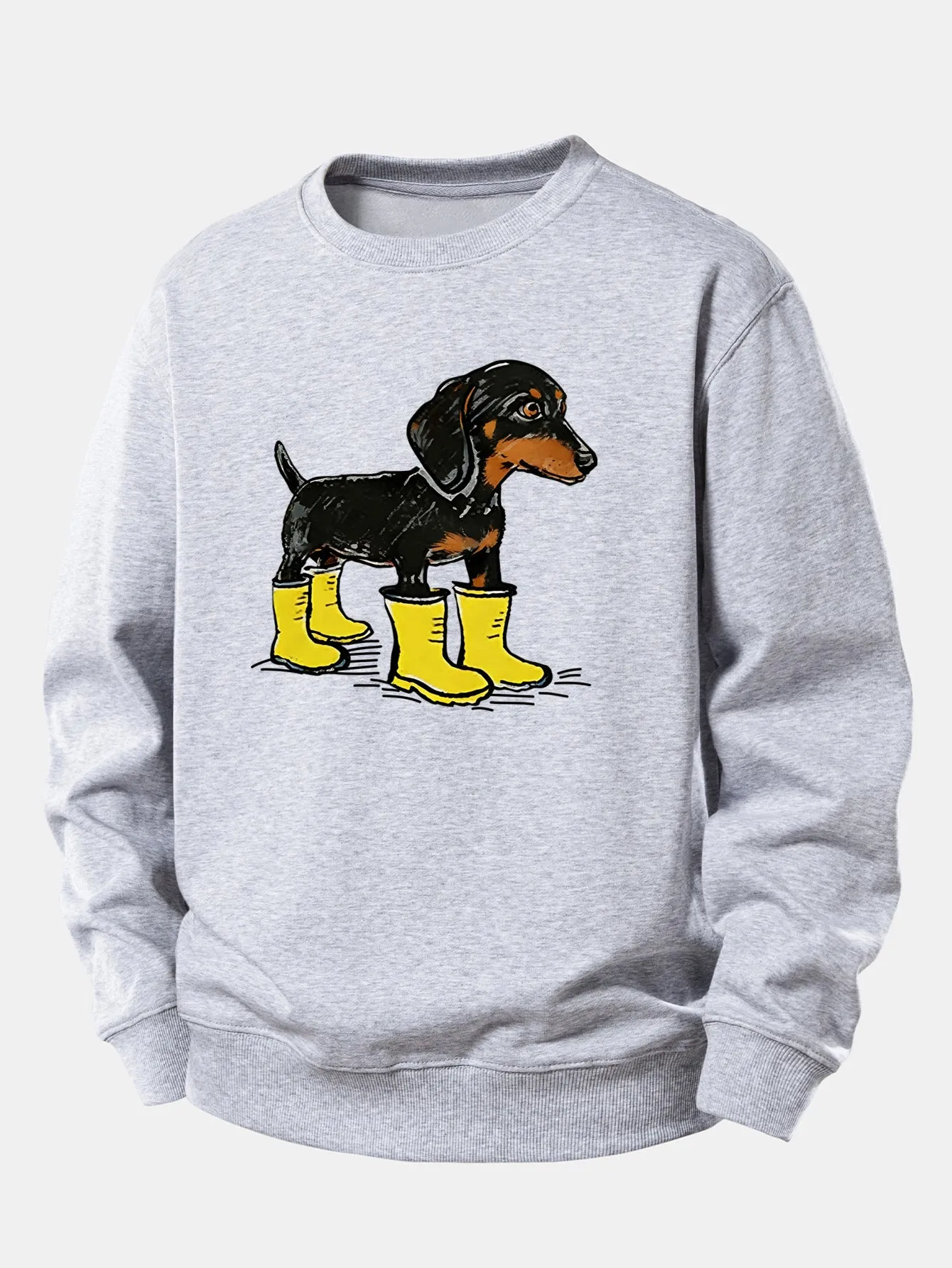 Boots Dachshund Print Relax Fit Sweatshirt sold by Hoooyi product image thumbnail 5