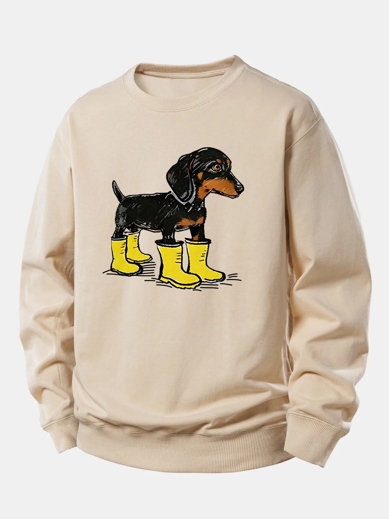 Boots Dachshund Print Relax Fit Sweatshirt sold by Hoooyi product image thumbnail 4