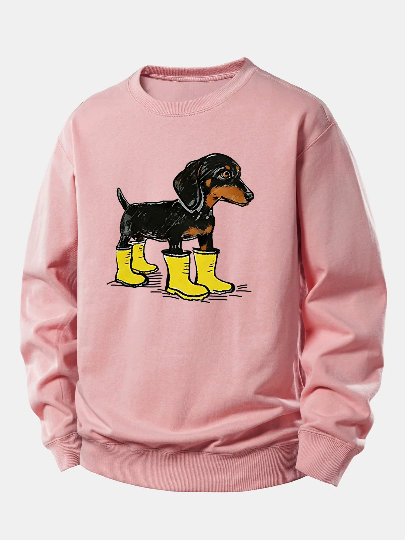 Boots Dachshund Print Relax Fit Sweatshirt sold by Hoooyi product image thumbnail 3
