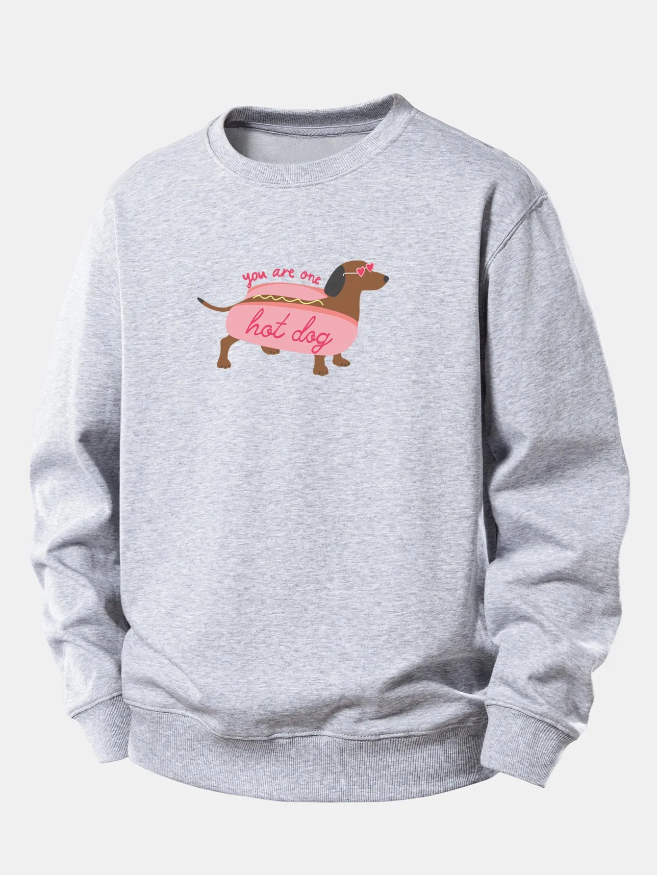 Hot Dog Dachshund Print Relax Fit Sweatshirt sold by Hoooyi product image thumbnail 5