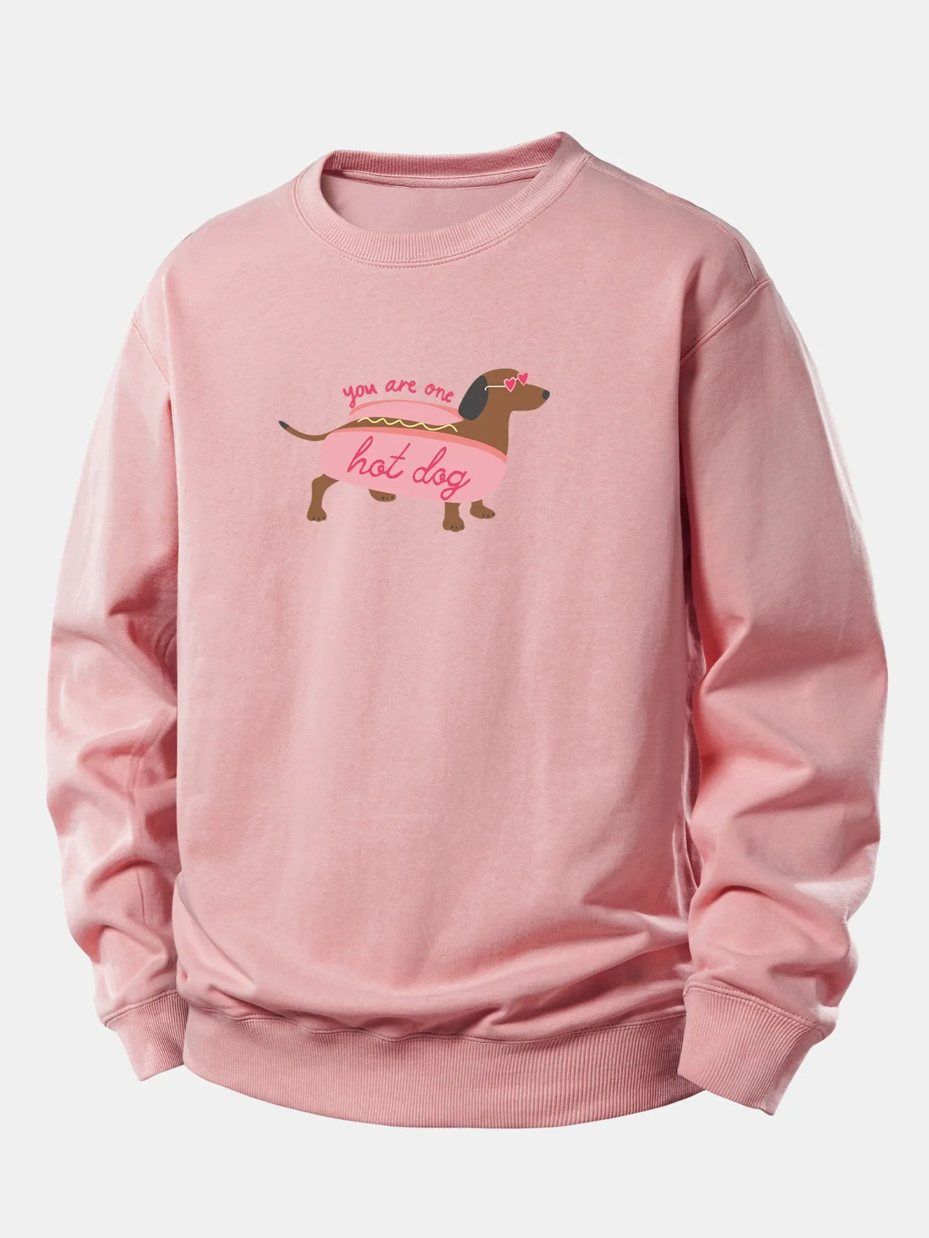 Hot Dog Dachshund Print Relax Fit Sweatshirt sold by Hoooyi product image thumbnail 3