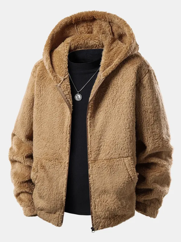 Teddy Zip Up Hoodie sold by Hoooyi