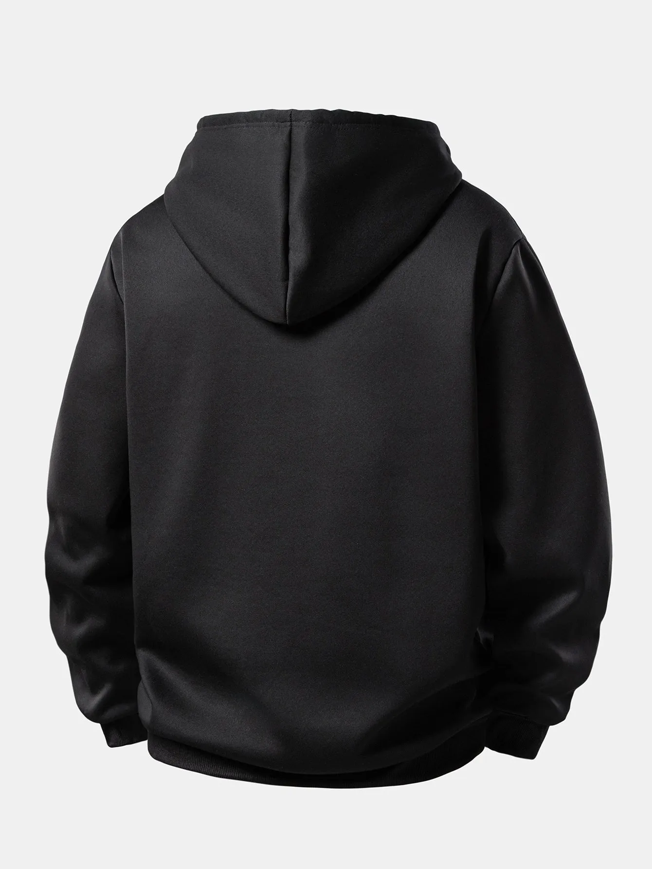 Smiley Face Print Teddy Fleece Lined Drawstring Hoodie sold by Hoooyi product image thumbnail 2