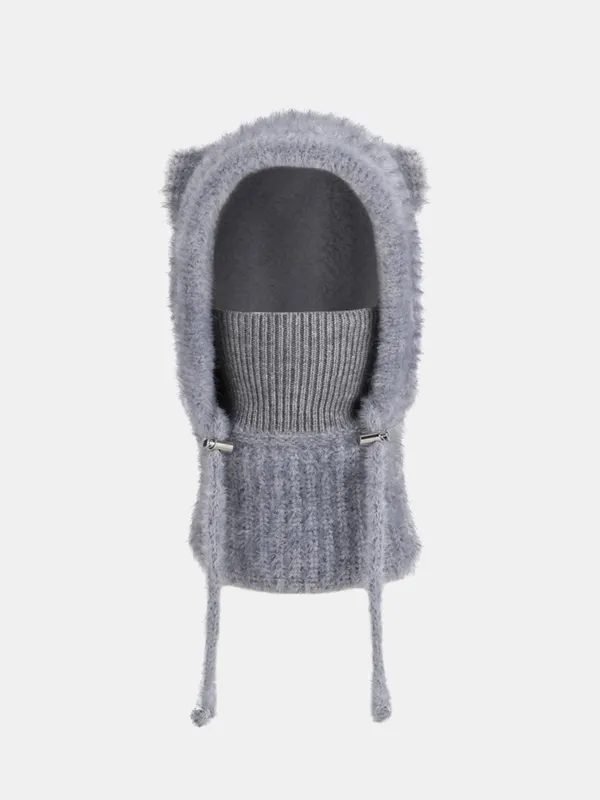 3-in-1 Fleece Lined Balaclava Knit Hat With Scarf Face Mask sold by Hoooyi