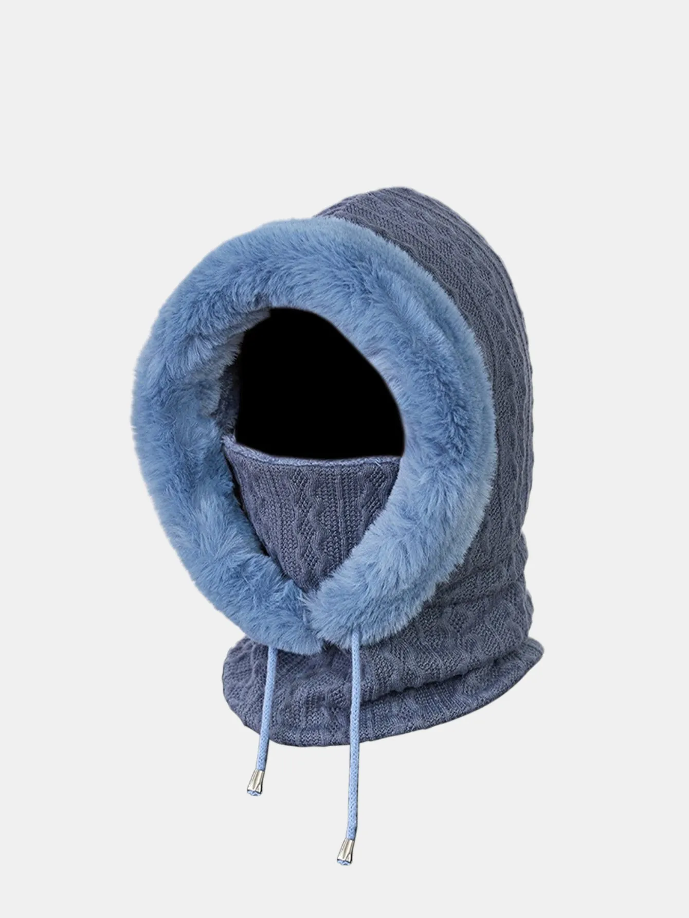 Drawstring Plush Warm Balaclava Hat sold by Hoooyi product image thumbnail 2