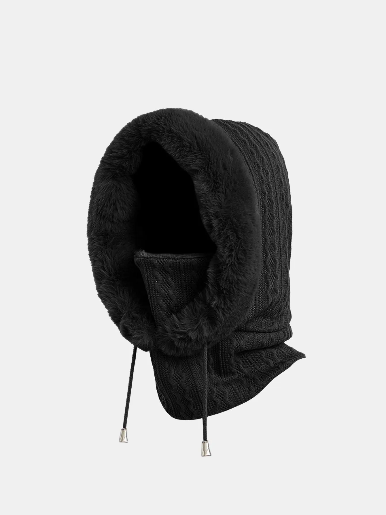 Drawstring Plush Warm Balaclava Hat sold by Hoooyi