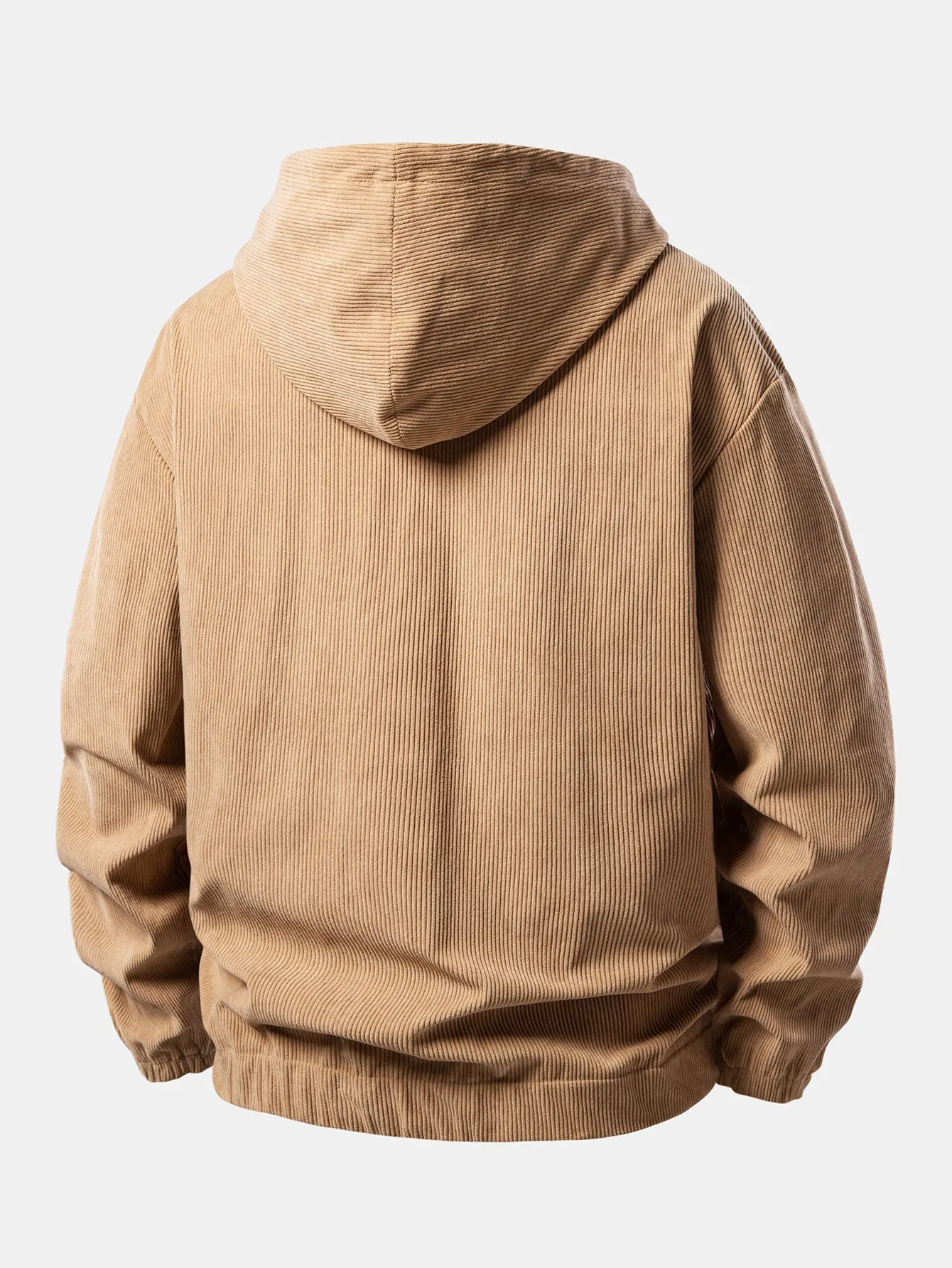 Relax Fit Corduroy Half-Zip Hooded Pullover & Straight Leg Corduroy Pants sold by Hoooyi product image thumbnail 5