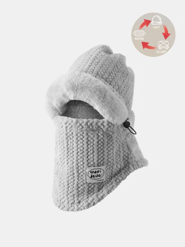 3-in-1 Plush Warm Balaclava Hat sold by Hoooyi