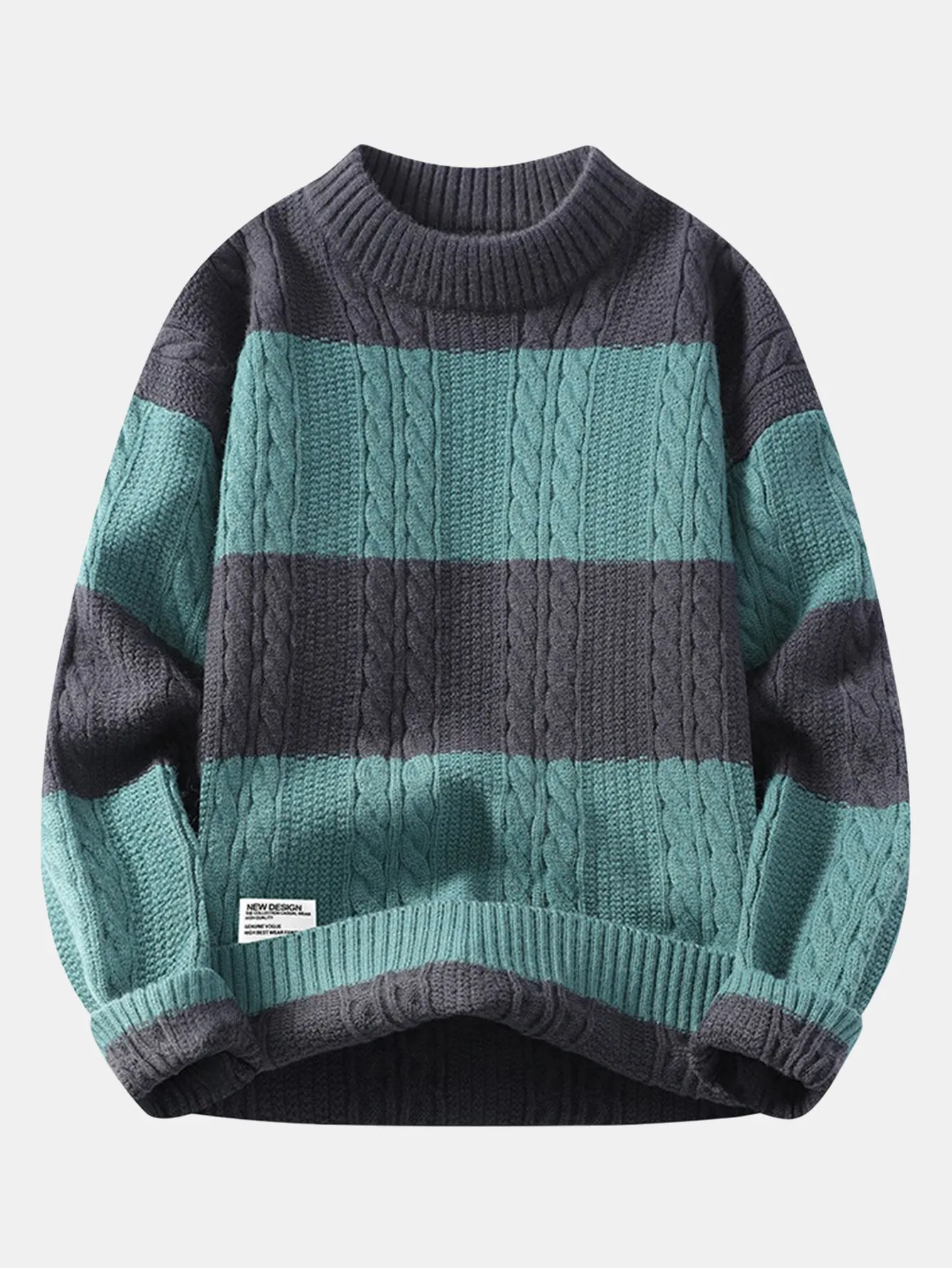 Striped Twist Jacquard Sweater sold by Hoooyi product image thumbnail 4
