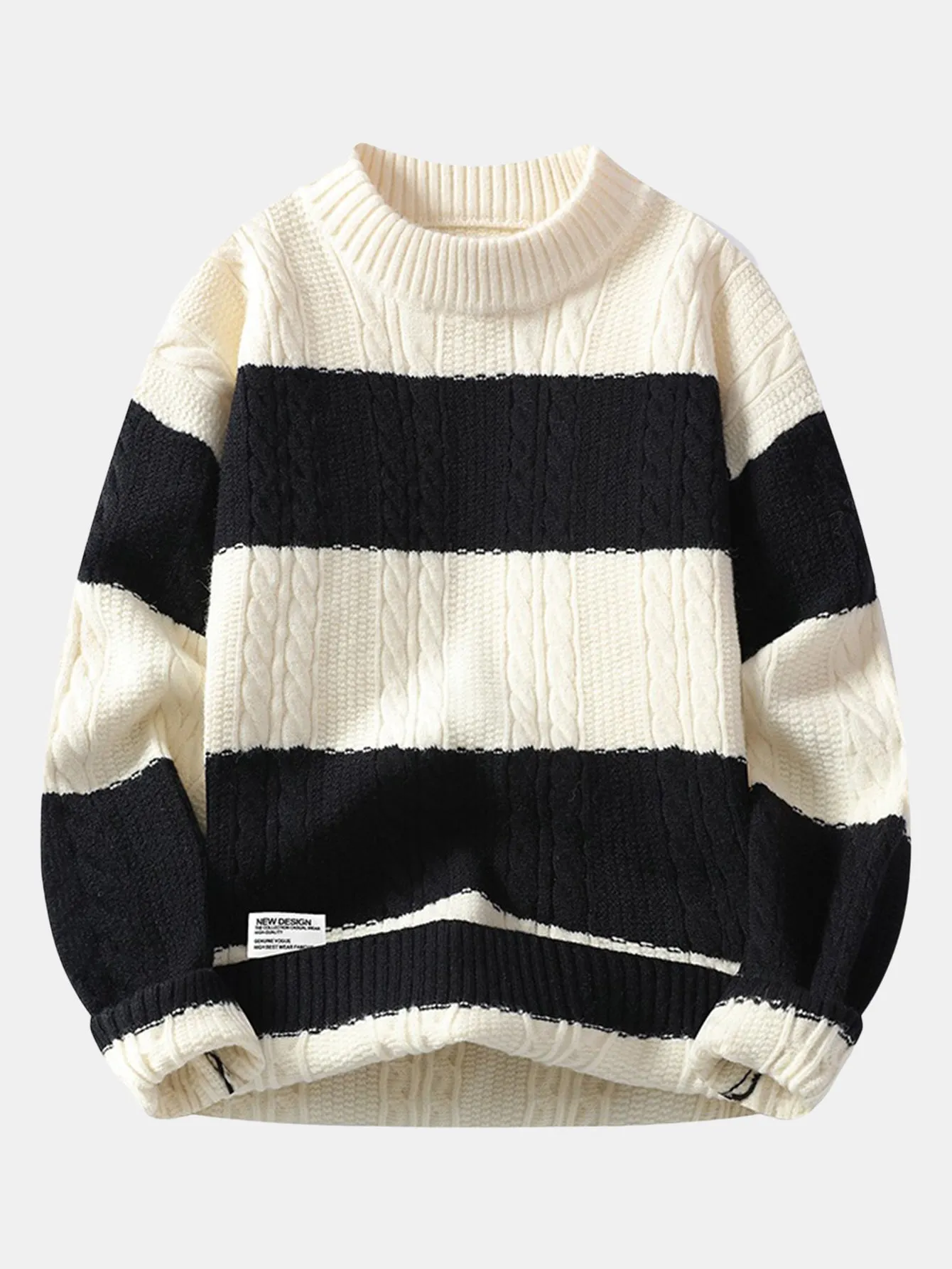Striped Twist Jacquard Sweater sold by Hoooyi product image thumbnail 2