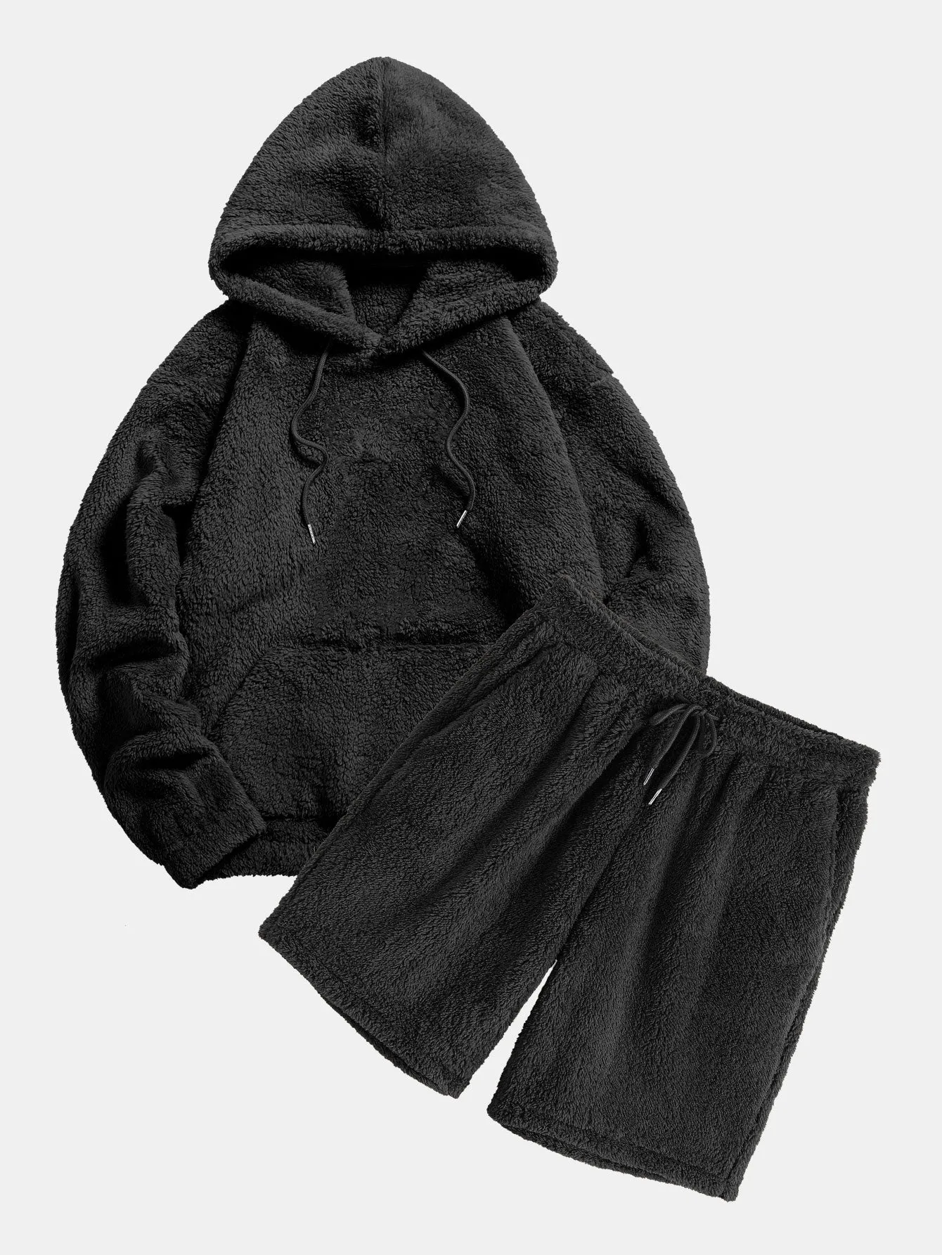 Basic Teddy Hoodie & Teddy Drawstring Shorts sold by Hoooyi product image thumbnail 2