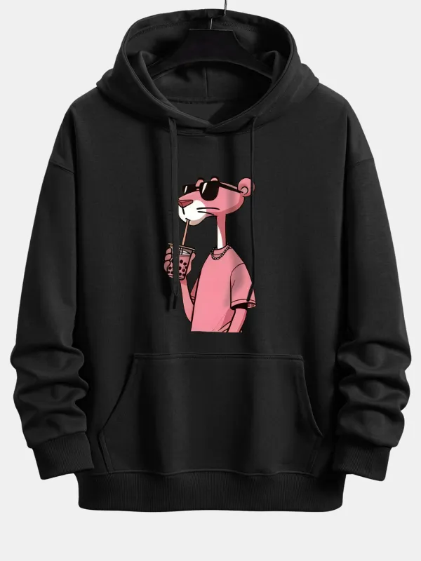 Pink Panther Print Relax Fit Hoodie made by Hoooyi