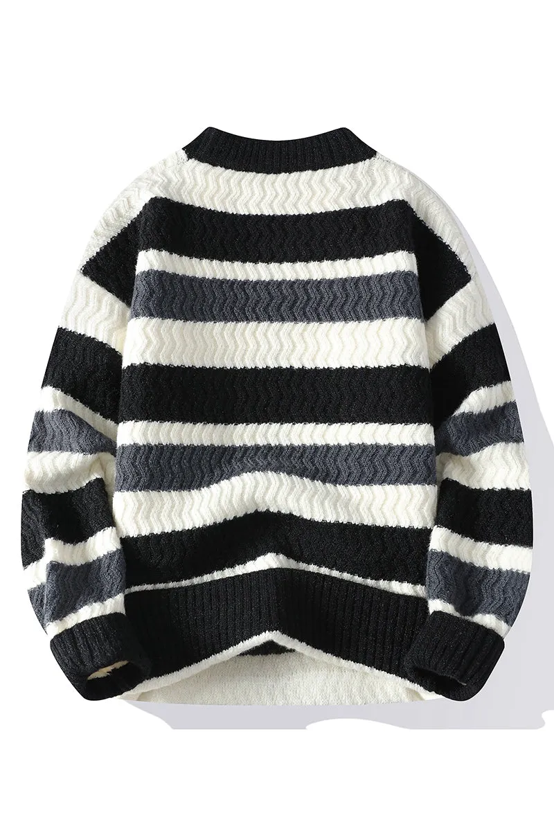 Striped Crew Neck Sweater sold by Hoooyi product image thumbnail 3