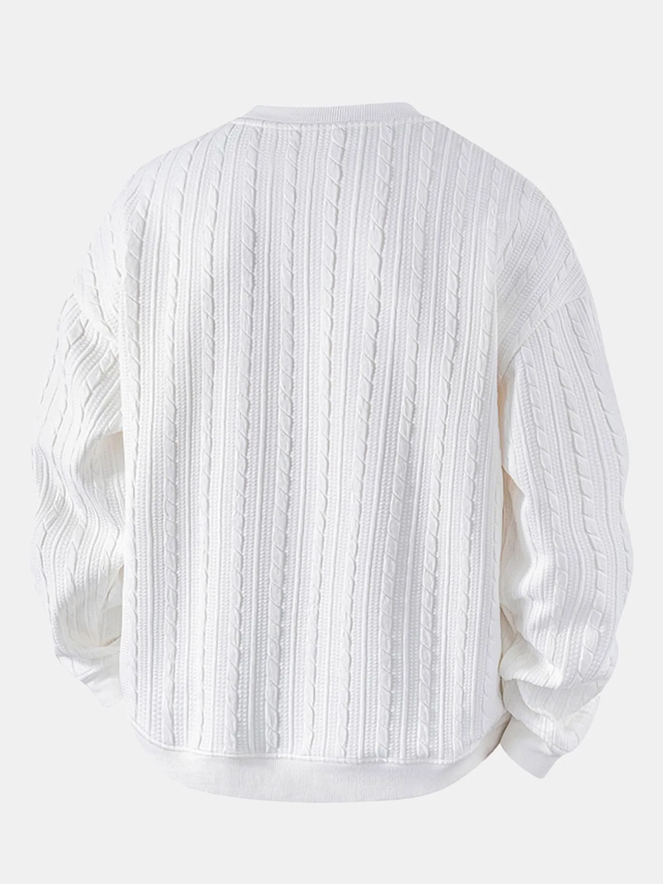 Relax Fit Twist Jacquard Crew Neck Sweatshirt & Twisted Jacquard Straight Leg Pants sold by Hoooyi product image thumbnail 5