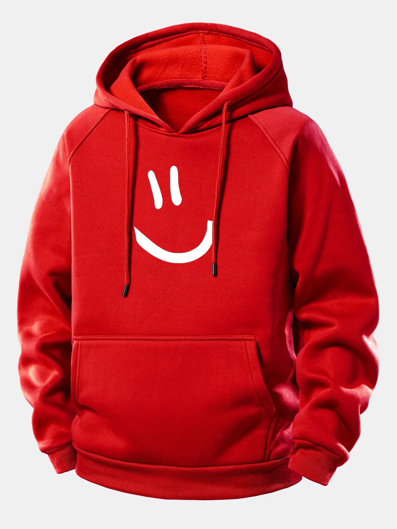 Smiley Face Print Drawstring Hoodie sold by Hoooyi product image thumbnail 3