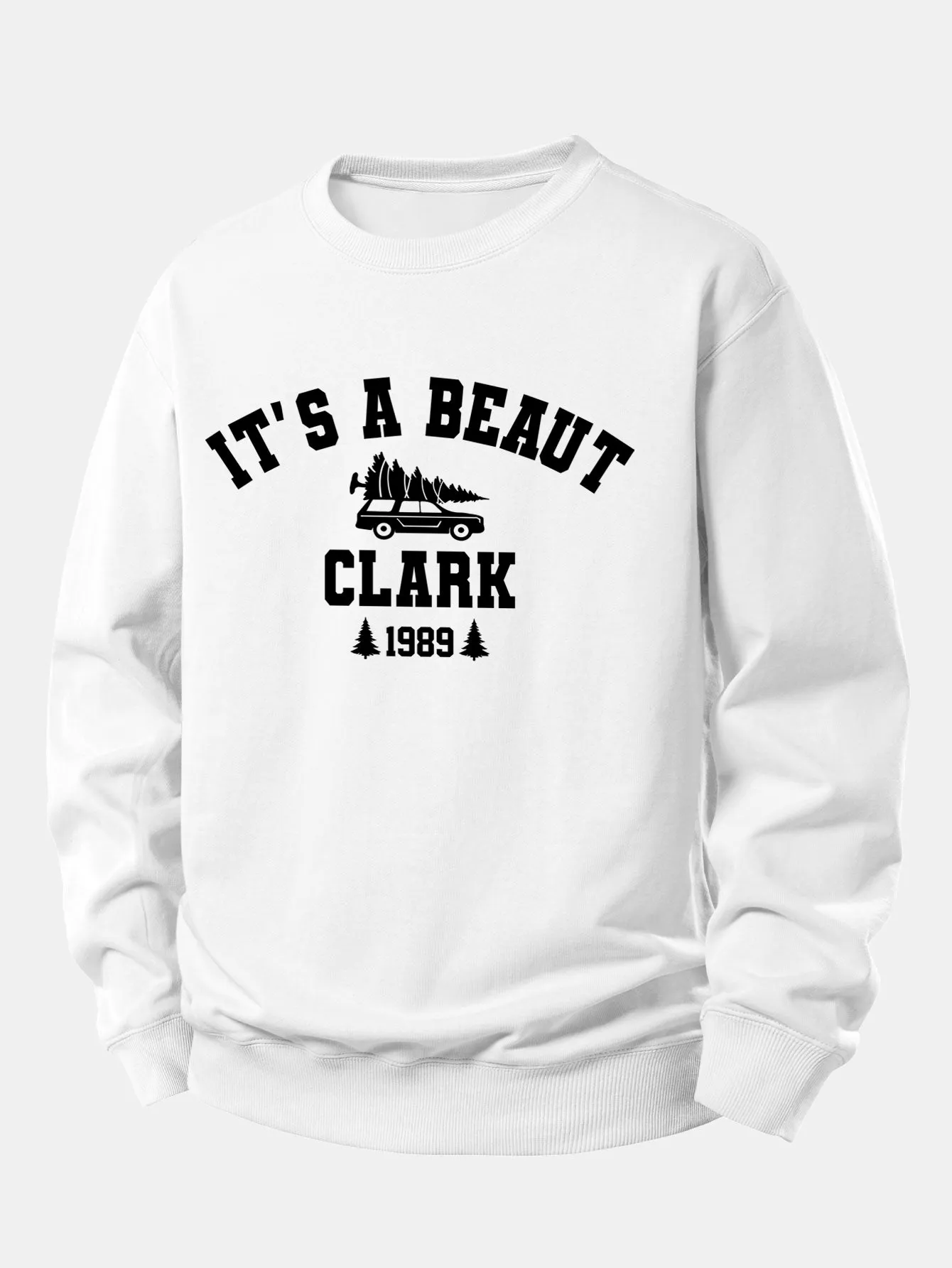 It's a Beaut Clark Christmas Tree Car Print Relax Fit Sweatshirt sold by Hoooyi product image thumbnail 2