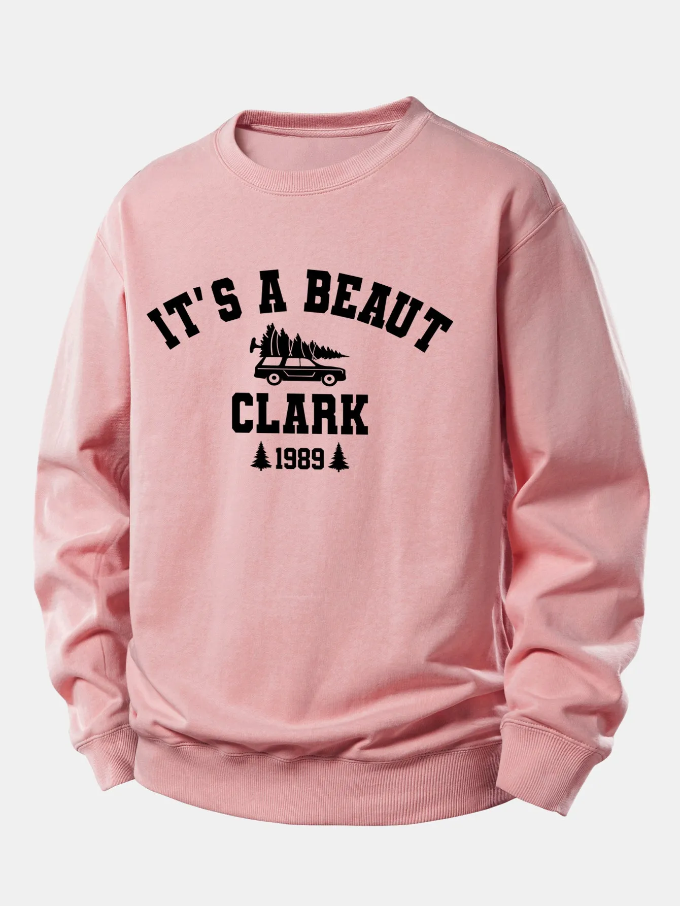 It's a Beaut Clark Christmas Tree Car Print Relax Fit Sweatshirt sold by Hoooyi product image thumbnail 3