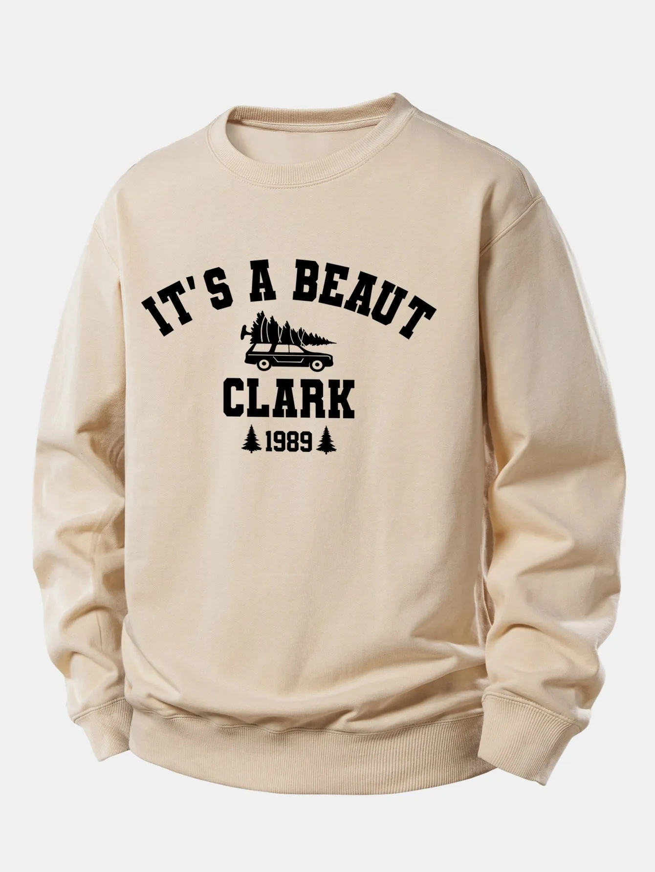 It's a Beaut Clark Christmas Tree Car Print Relax Fit Sweatshirt sold by Hoooyi product image thumbnail 4