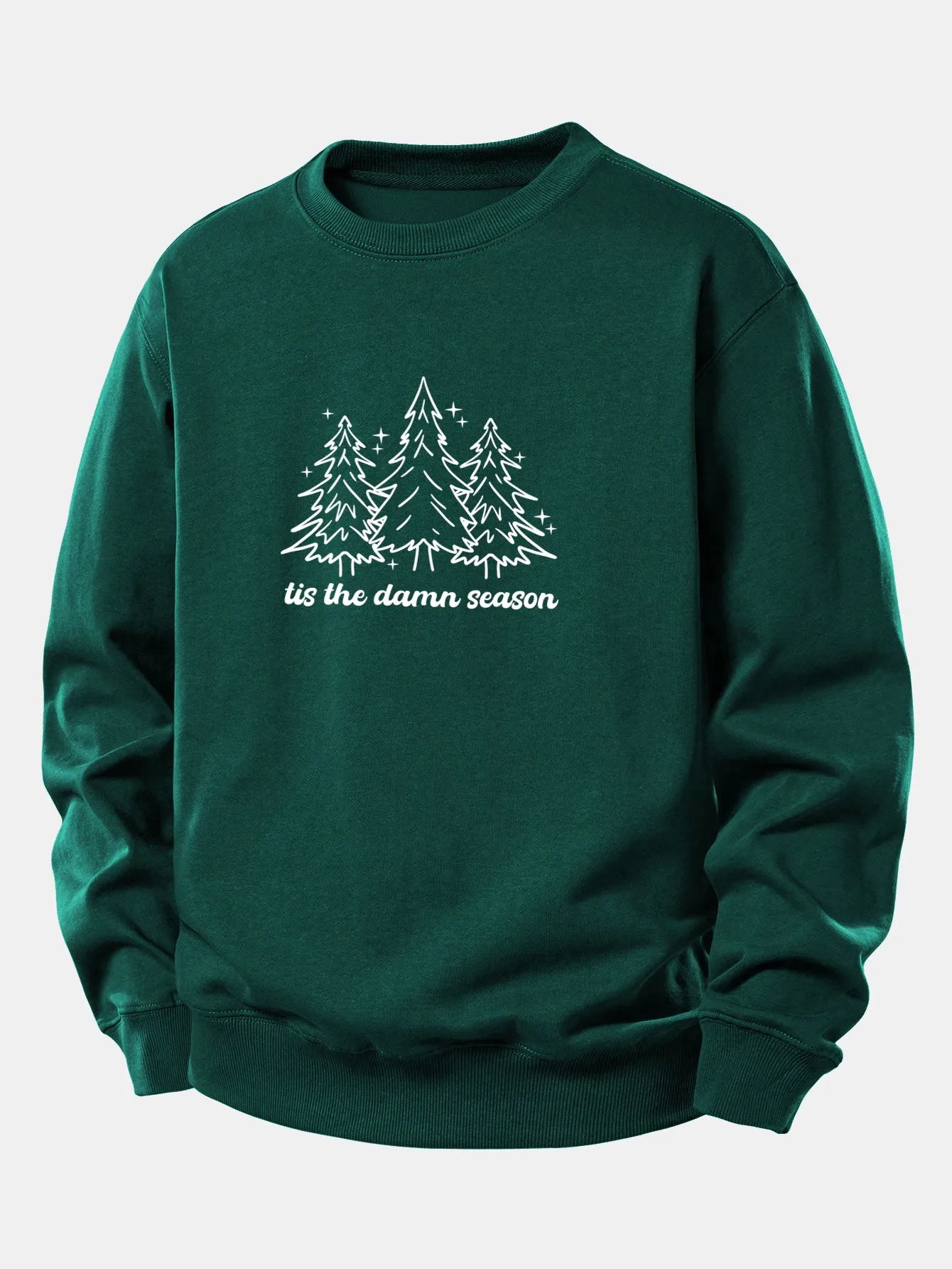 Christmas Tree Print Relax Fit Sweatshirt sold by Hoooyi