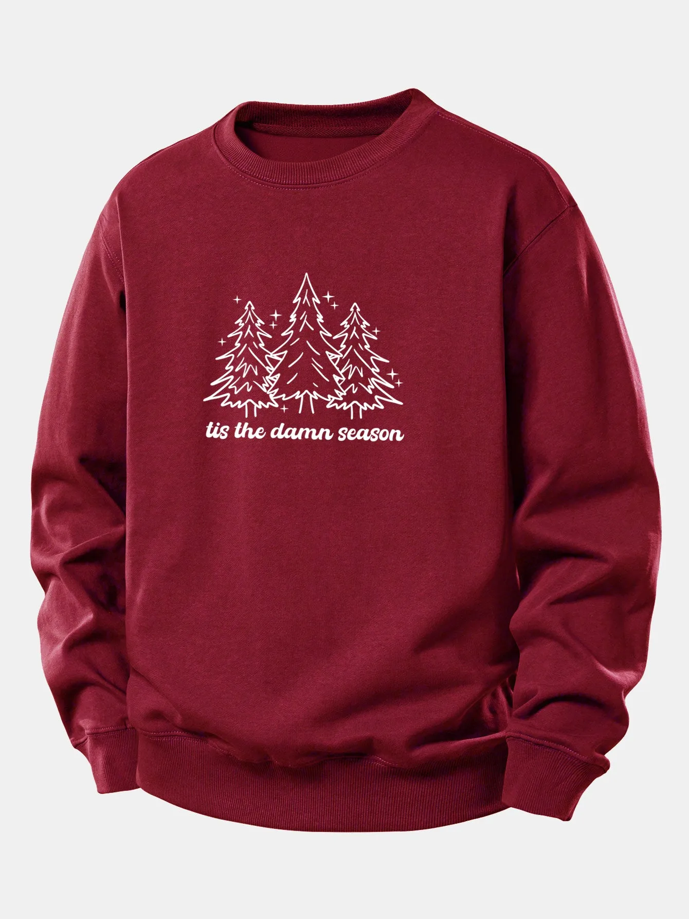 Christmas Tree Print Relax Fit Sweatshirt sold by Hoooyi product image thumbnail 2