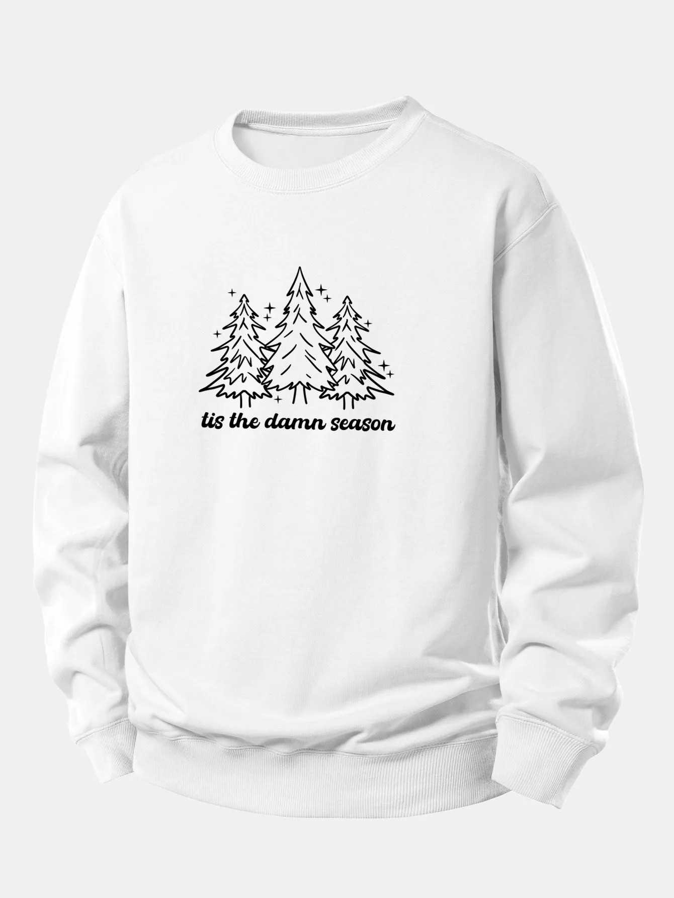 Christmas Tree Print Relax Fit Sweatshirt sold by Hoooyi product image thumbnail 4