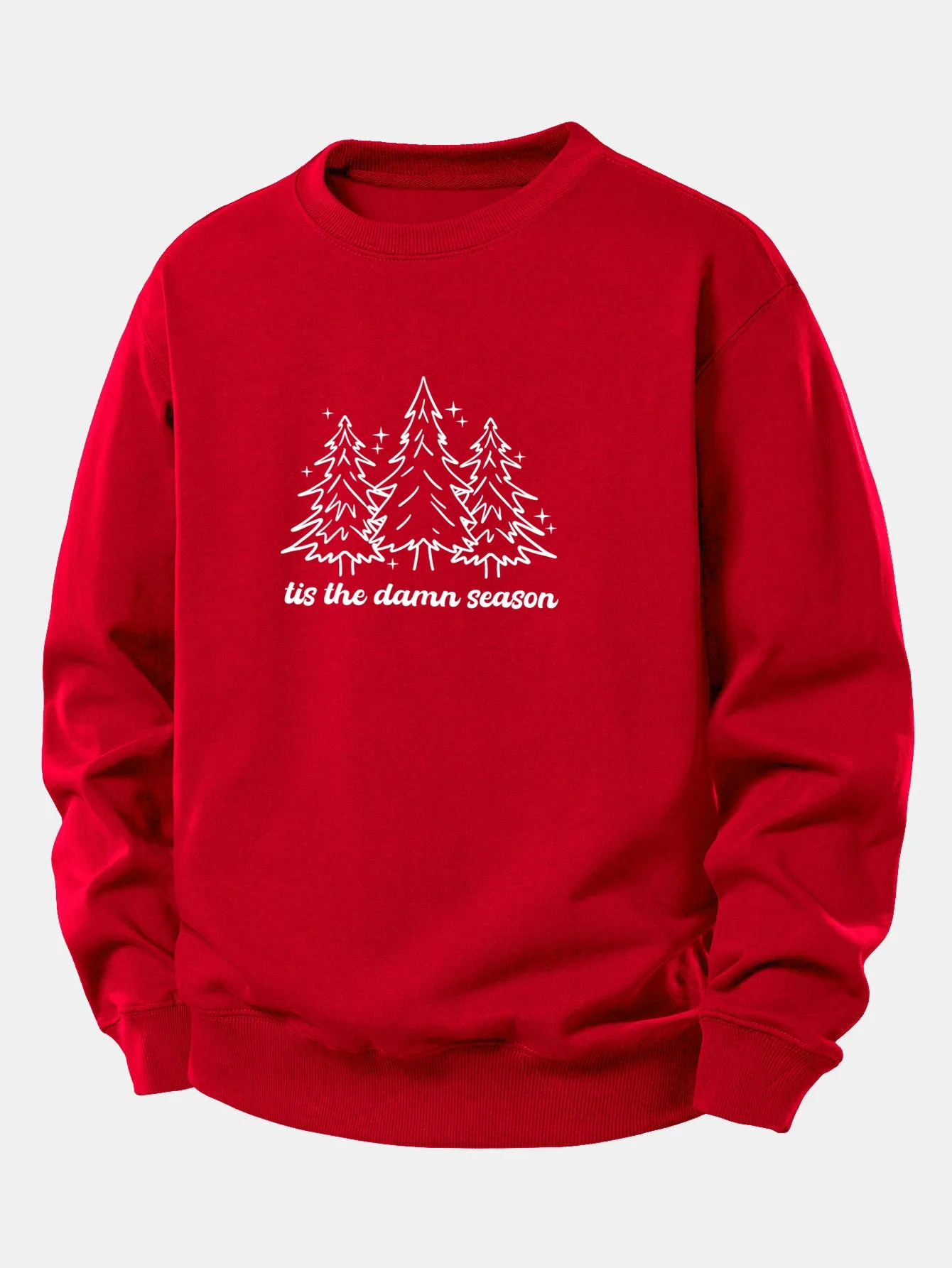 Christmas Tree Print Relax Fit Sweatshirt sold by Hoooyi product image thumbnail 3