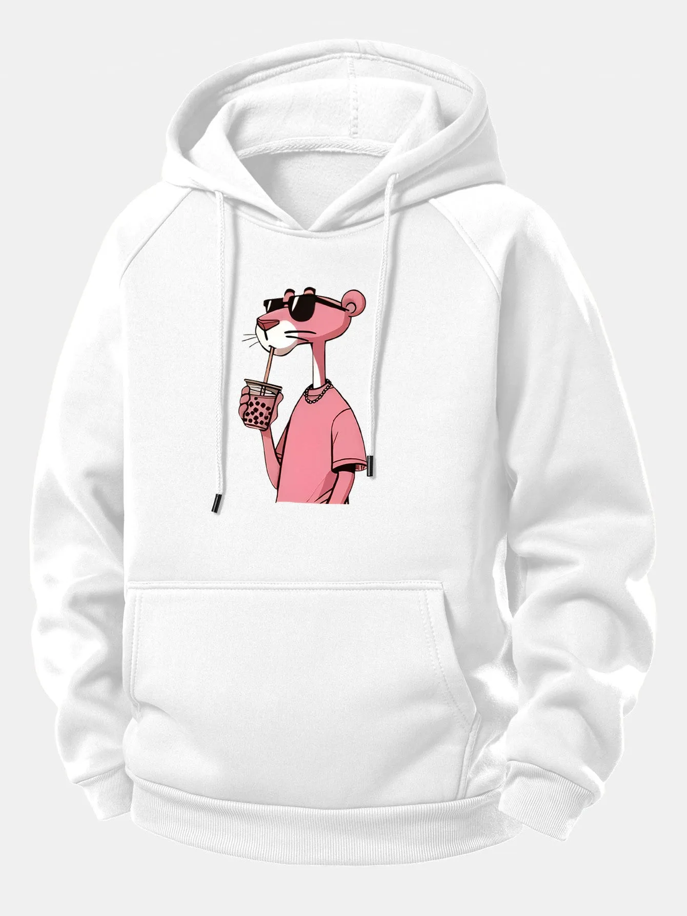 Pink Panther Print Drawstring Hoodie sold by Hoooyi product image thumbnail 2