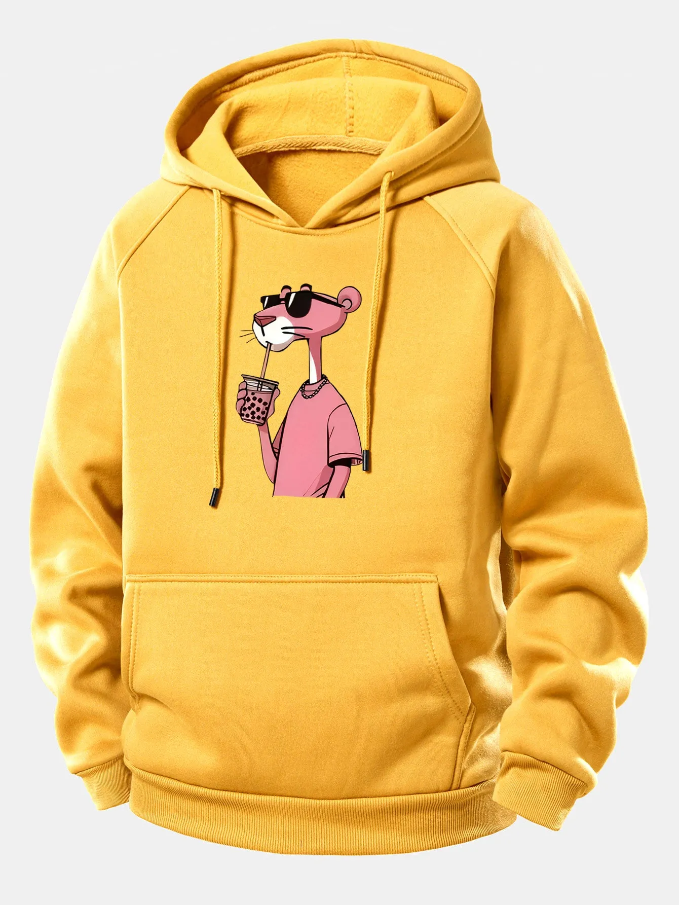 Pink Panther Print Drawstring Hoodie sold by Hoooyi product image thumbnail 3