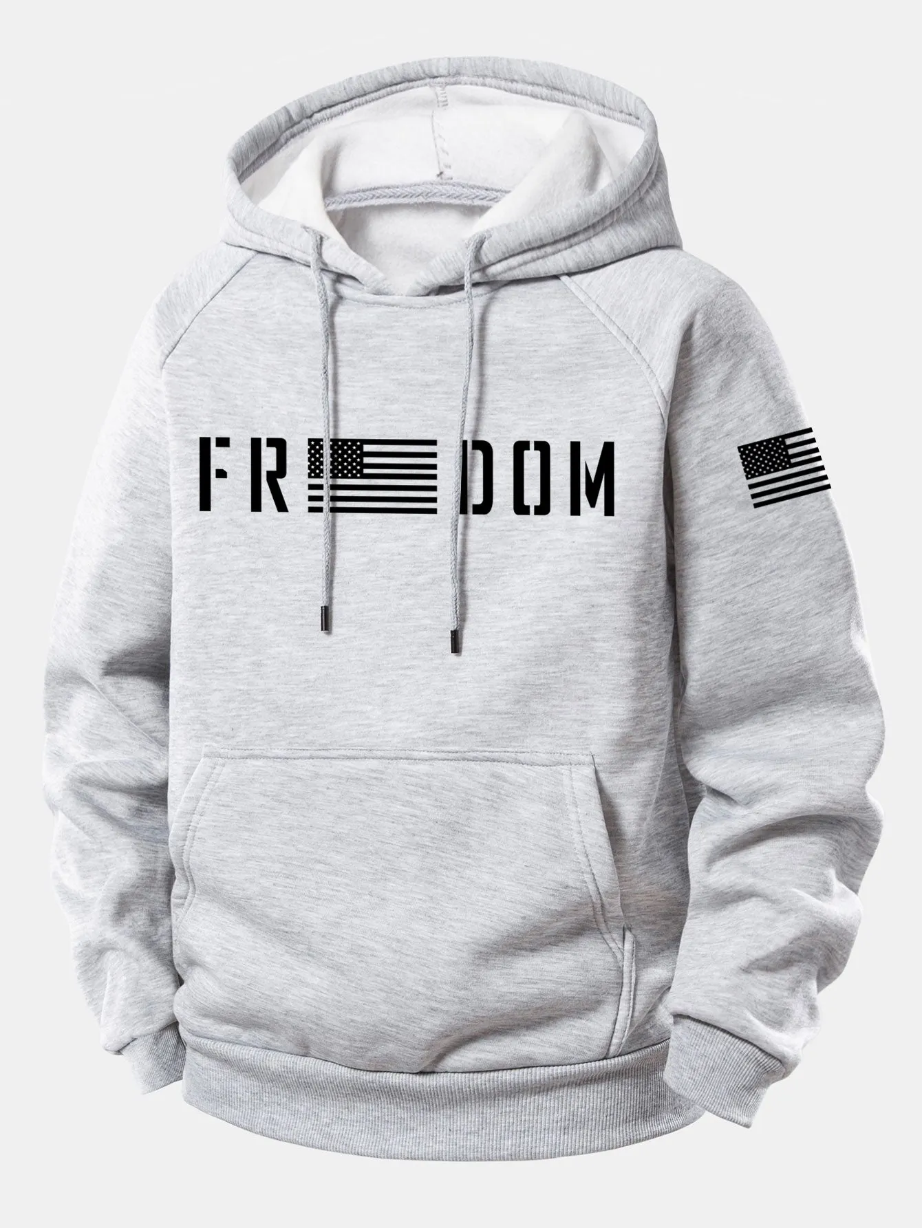 American Freedom Print Drawstring Hoodie sold by Hoooyi product image thumbnail 3