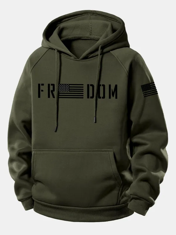 American Freedom Print Drawstring Hoodie sold by Hoooyi