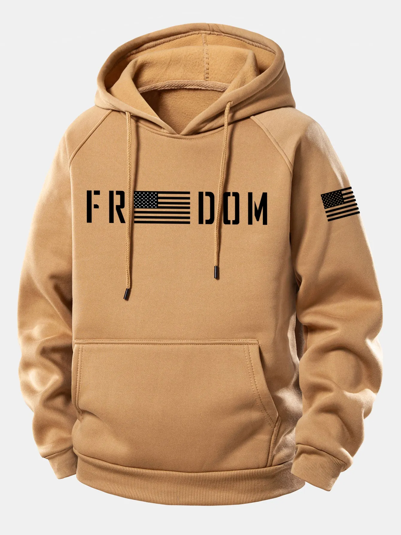 American Freedom Print Drawstring Hoodie sold by Hoooyi product image thumbnail 5