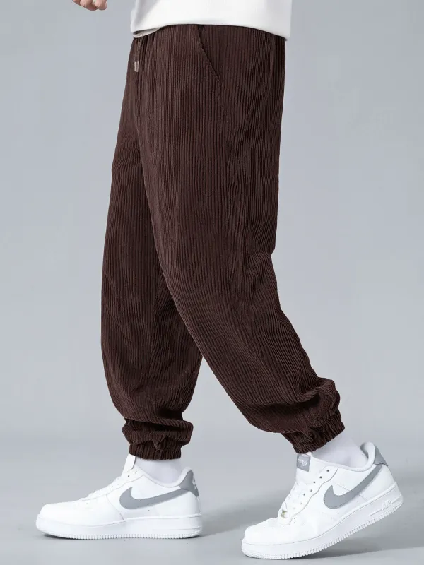 Corduroy Jogger Pants sold by Hoooyi