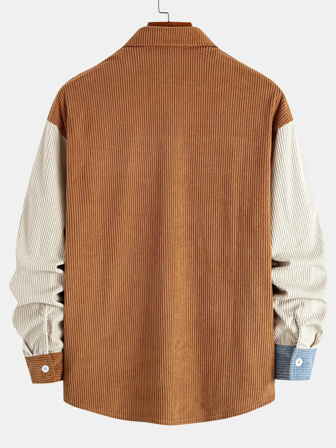 Relax Fit Color Block Corduroy Button Up Shirt sold by Hoooyi product image thumbnail 4